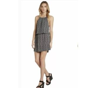 BCBGeneration Sleeveless Halter Dress Tribal Print Womens Size XS Black White